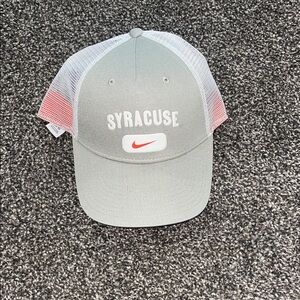 Nike Gray Syracuse University SU Trucker Hat with Orange Swoosh